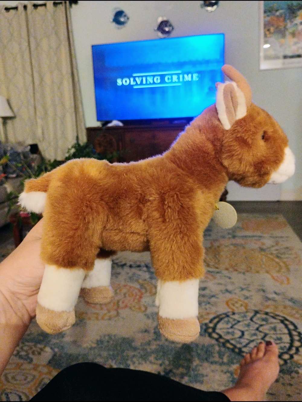 Plush Brown and White Goat Stuffed Animal Miyoni by Aurora